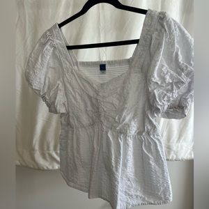 white cottage core top from old navy